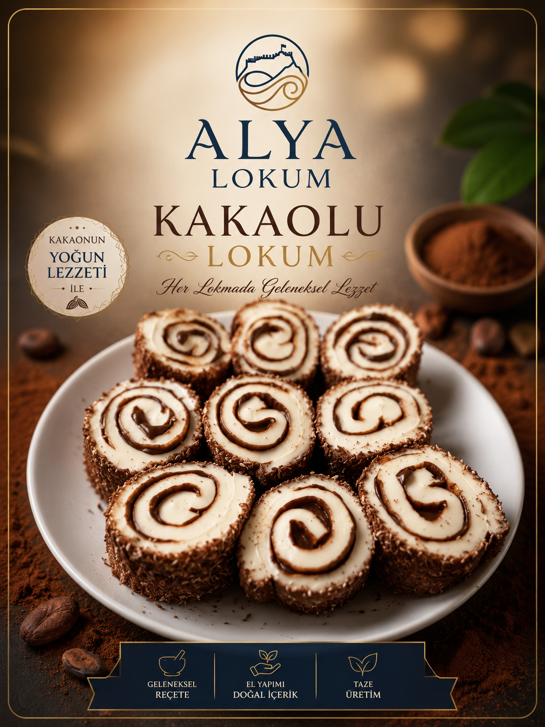 Alya Kakolu Çikolatalı Lokum 1000gr